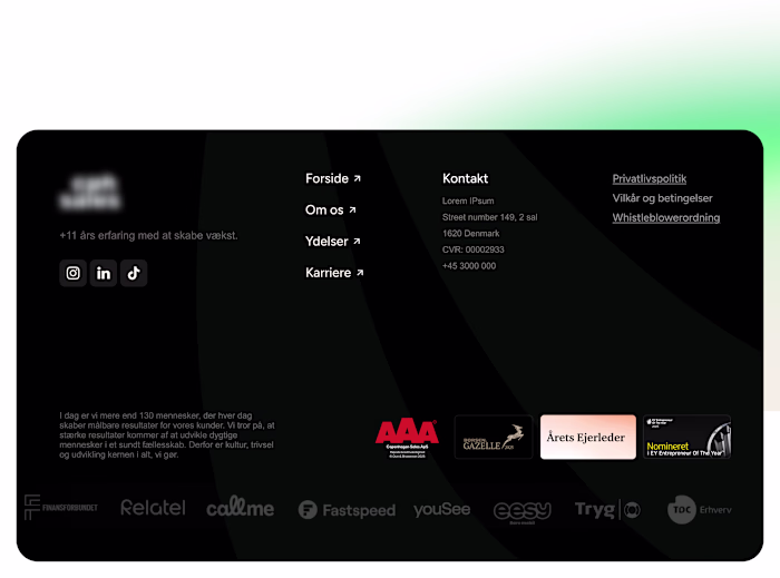 Footer Design for a Dannish