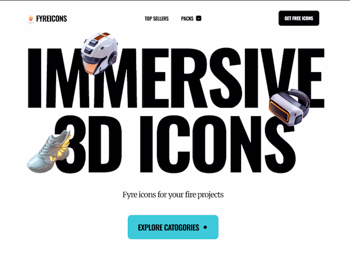 Fyreicons - 3d animated website