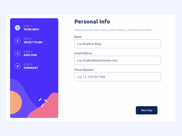 The Multi-step Form project focuses on building
