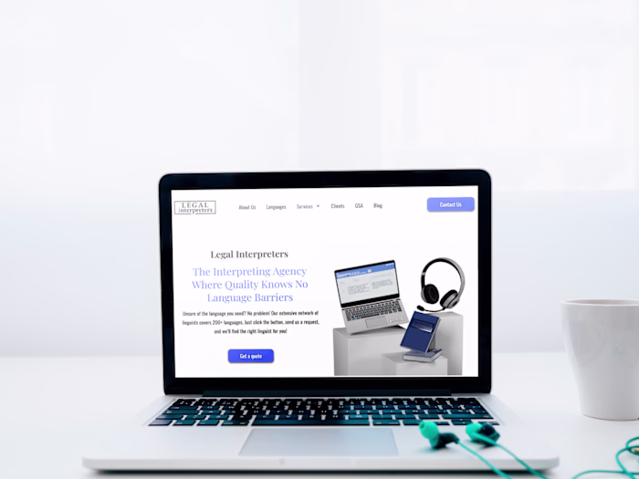 Branded 3D Hero Visual for Legal Interpreters