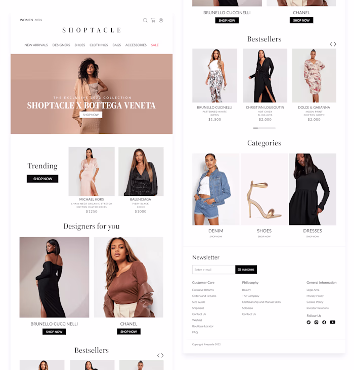 Luxury Fashion Store Landing Page Design