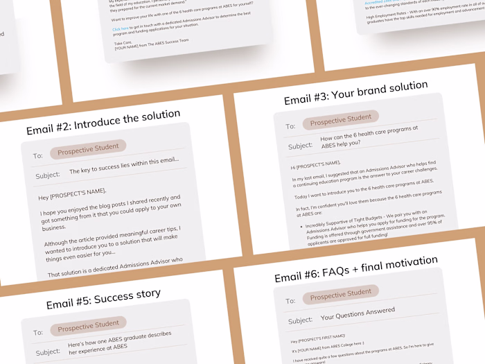 Email Copy | 6 Email Win-Back Series for ABES Medical School