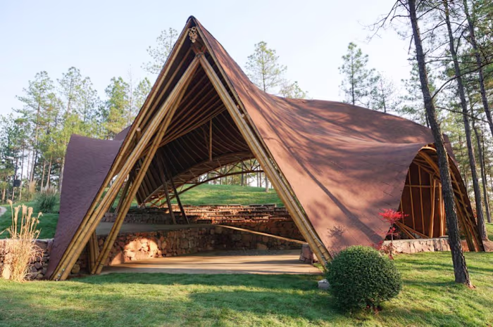 Wind Pavilion: Flaunting Curves Woven in Bamboo by Tongji CAUP