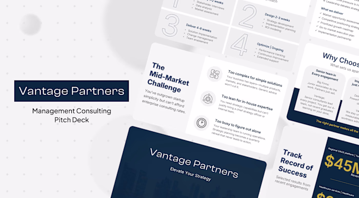 Management Consulting Pitch Deck for Vantage Partners