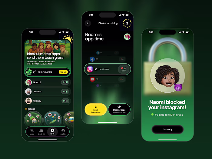 Touch Grass Mobile App UI Design