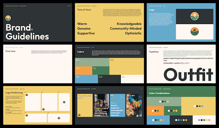 Branding Guidelines for a local childcare center