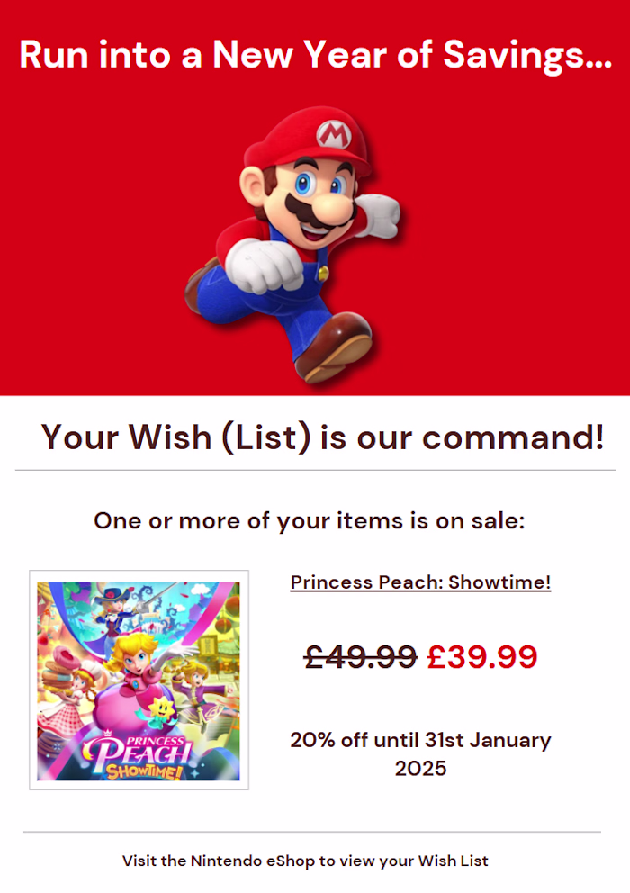 Nintendo Marketing Email 