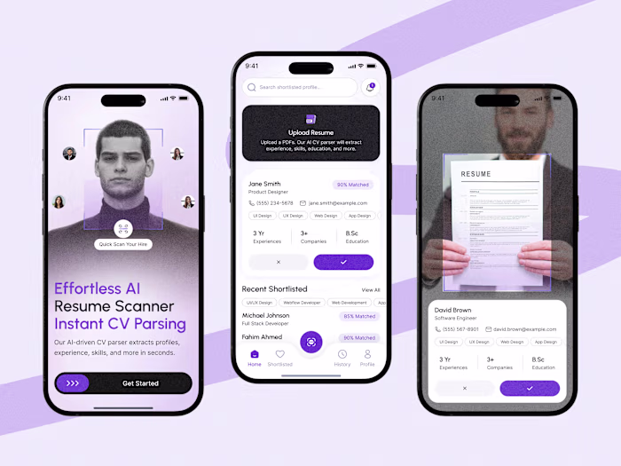 AI-Powered Instant CV/Resume Parsing Mobile App Design