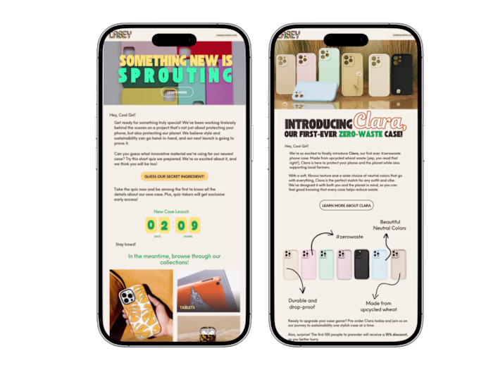 Launch Email Sequence for Casey's Zero-Waste Phone Case