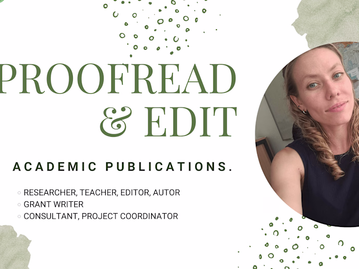 Proofread and Edit for Academic Publications