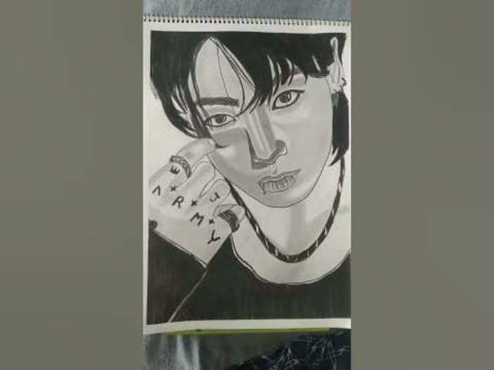 Try to draw BTS jungkook/ #bts #myart #drawing - YouTube