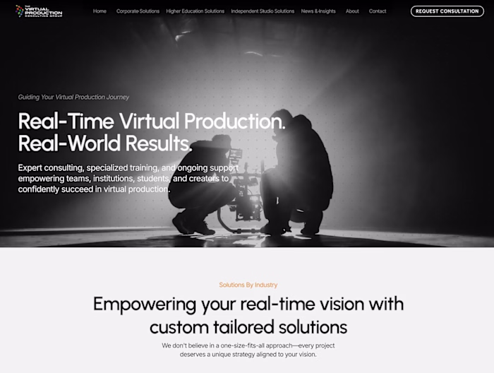Framer Website - The Virtual Production Consulting Group
