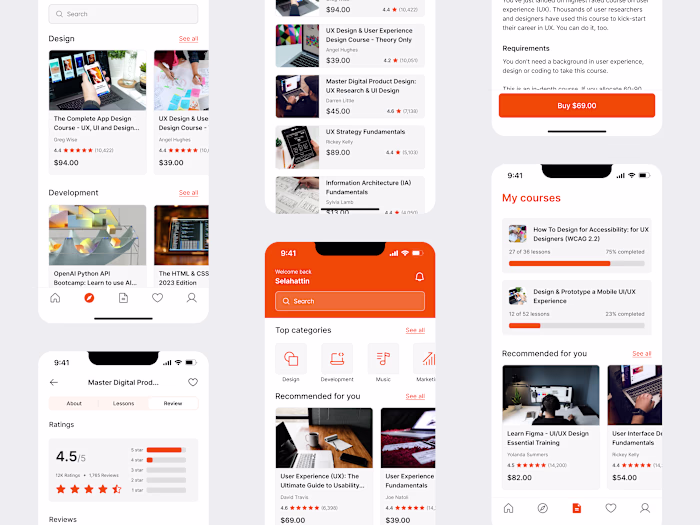 E-learning - Mobile app - Landing page design