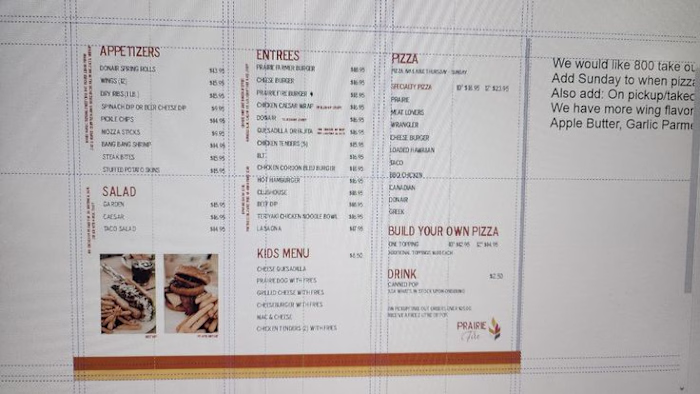 Take Out Menu