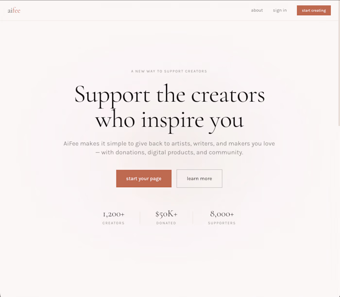 AiFee
A creator donation and product