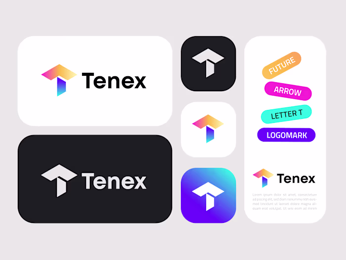 Modern abstract letter T+Arrow logo design branding concepts