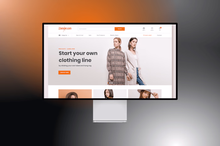 Ecommerce website landing page design