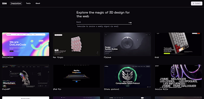 3d Websites - Design inspiration resource