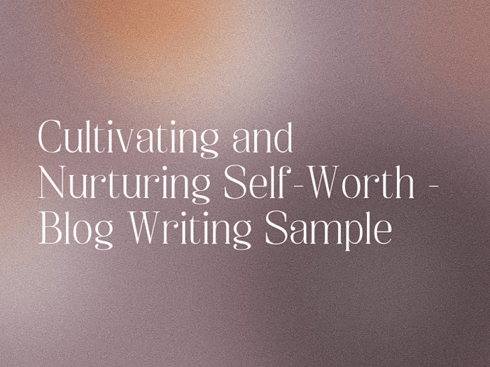 Personal Development Blog Writing Sample 