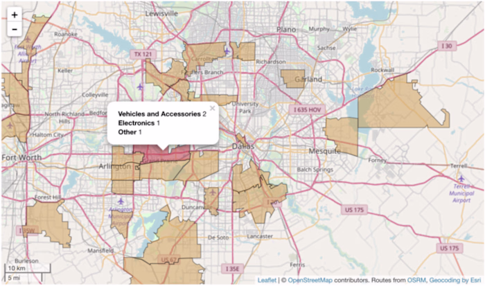 Theft incident visualization heat map