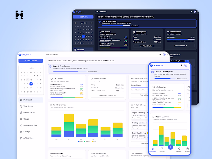 Slaytime Interface and Website Design