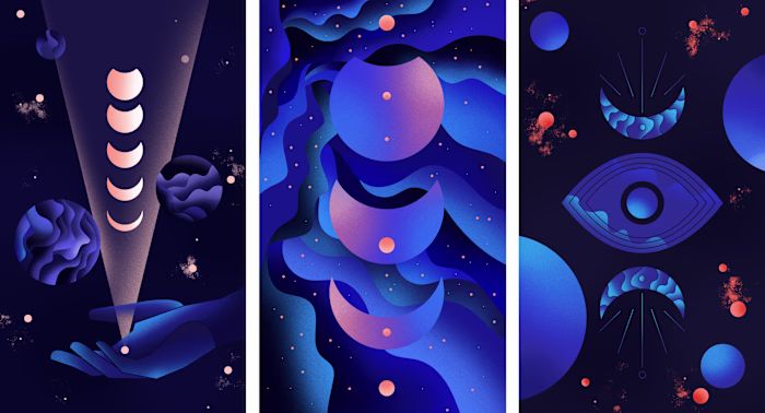 Vogue Poland Mobile App Illustration Package