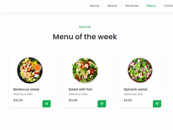 Restaurant Website with Animation