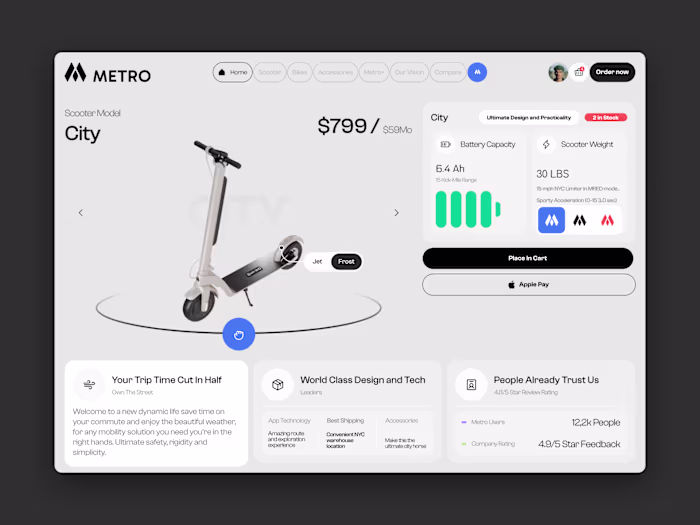 Metro Rides | Website & Mobile