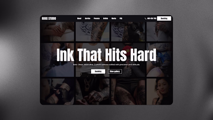 ROKKTUDIO Tattoo Studio Website Design