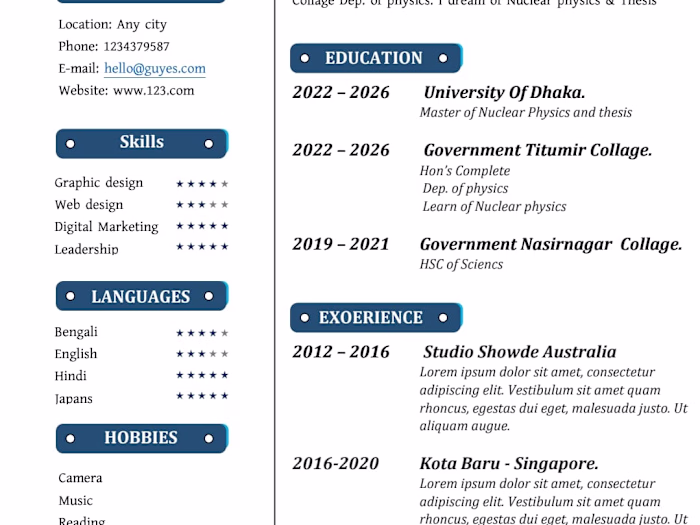 Resume Design & logo design