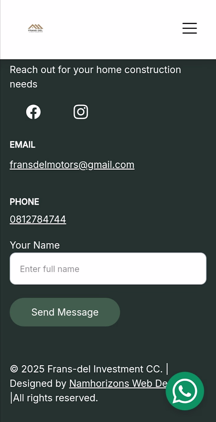 Frans-del Investment CC Construction company,