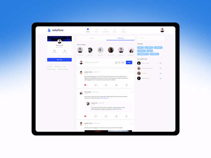 Unified Social Interface for Velaflow