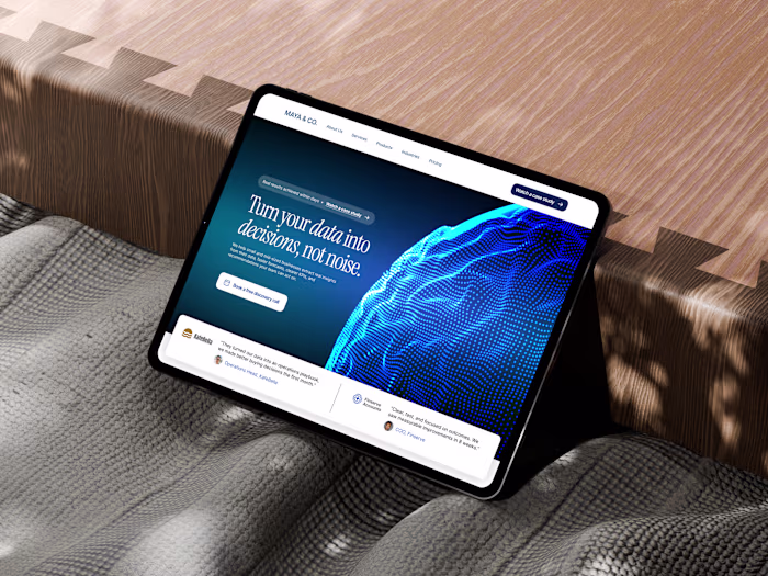 Website Design for a data
