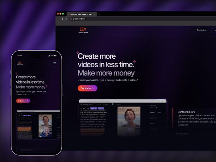 Camcorder ai Landing Page Redesign