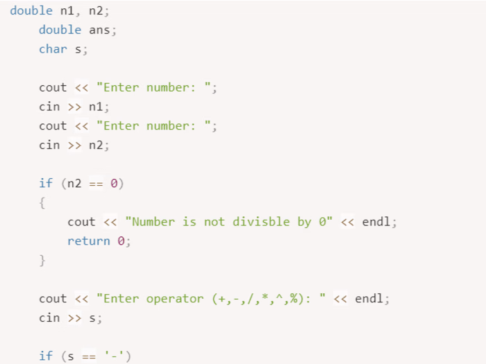 Calculator using C++