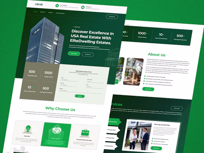 EliteDwelling Estates Website UI Design