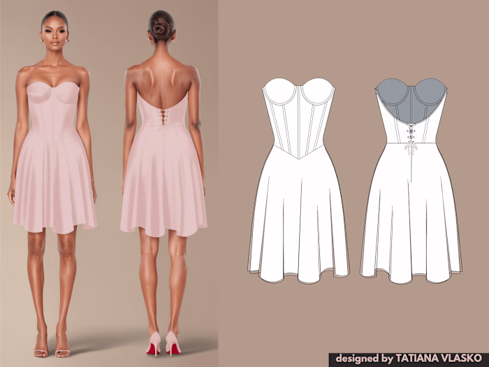 Fashion Design + Tech Pack + 3D Visualization + Sewing Patterns