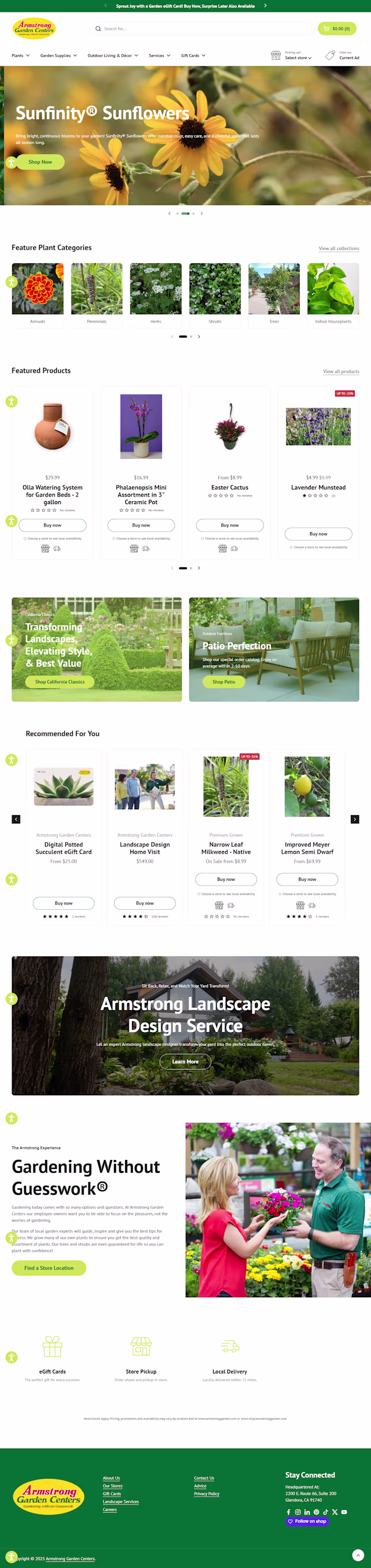 Armstrong Garden Centers Website Redesign