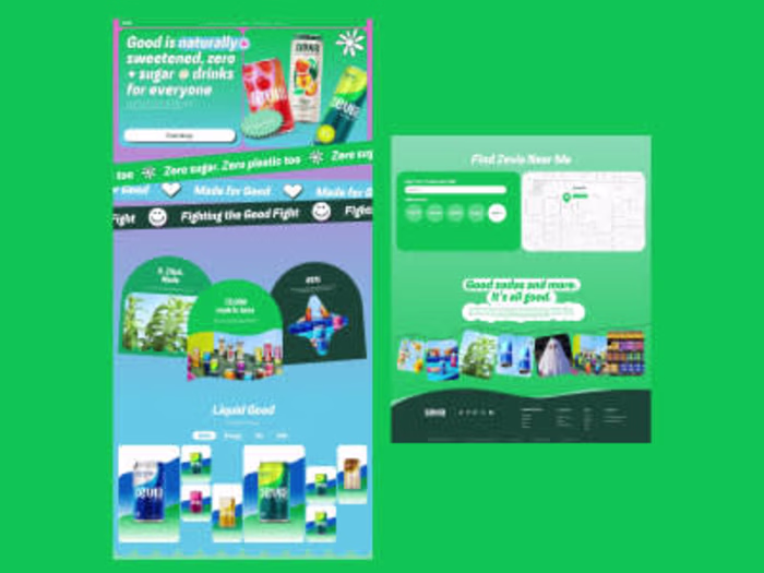 Landing page for non sugar soda