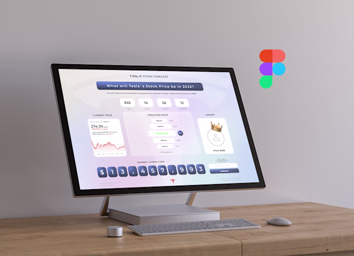 UI and UX Design for Tesla Stock Forecast