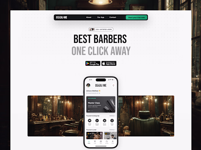 Barbershop App Landing