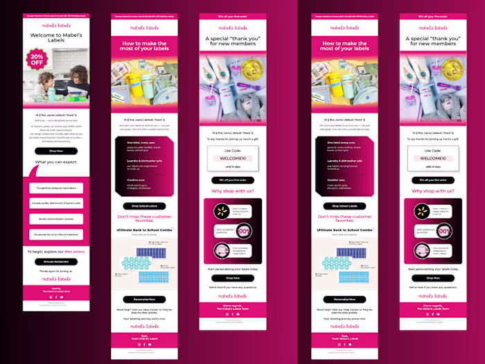 Premium 3-Email Welcome Series for Mabel’s Labels | High-Con...