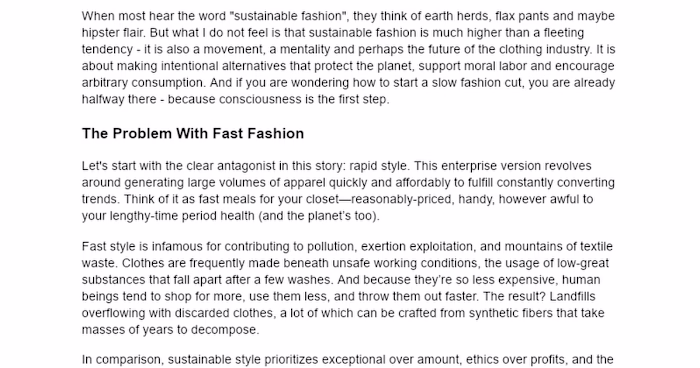 Sustainable Fashion Advocacy Project