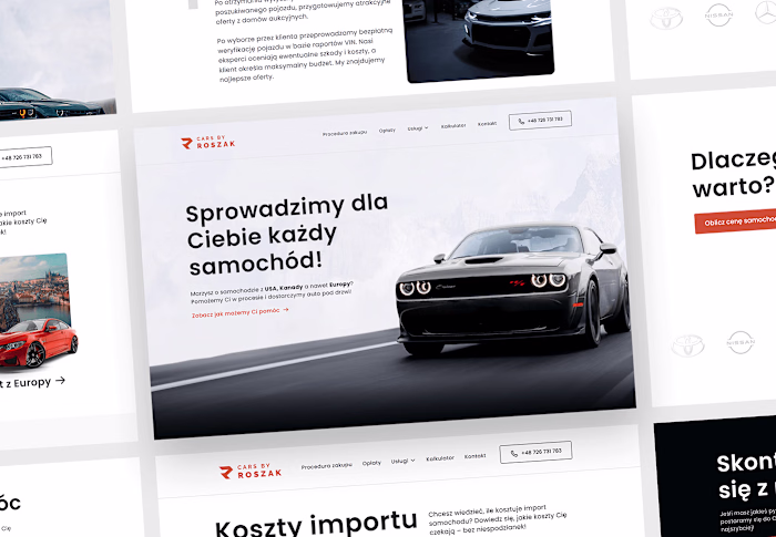 Car import website - UI/UX design & development :: Behance