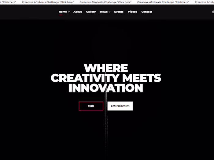 Creacove Tech and Entertainment Website (Webflow)