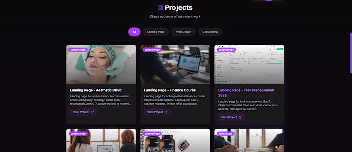 Self Projects Page Web App