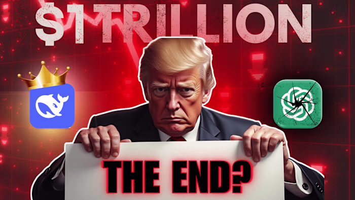 YouTube Thumbnail Design – Financial Market Crash & AI Impact