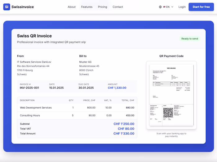 Professional QR Bill Generator for