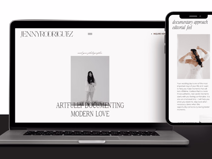 Showit Website for Photographer Jenny Rodriguez