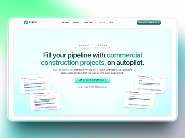 Stride Group website design